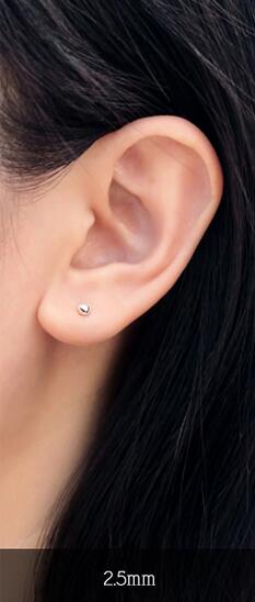 Wholesale 100% real. 925 sterling silver high Polish Paris ball stud earring Comfortable 2.5mm 3mm 4mm 5mm lead free GTLE94