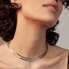 10pcs/lot Gold Plated Punk Girl Stainless Steel Snake Choker Chain Necklace Not Fade Easily