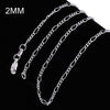 10pcs/lots 2mm Silver Plated Figaro Chain Necklaces  Silver Jewelry Necklace Chains for Women 16"-30"
