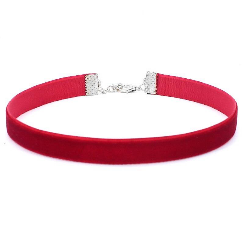 12pc/lot Cute Girls Colorful Velvet Strip Choker Necklace Women Retro Gothic Collar Necklace Female Party Friends Gift