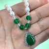 2022 Natural Red and Green Agates Pendant Freshwater Pearl Necklace Jewelry For Women Gift Length 17inch