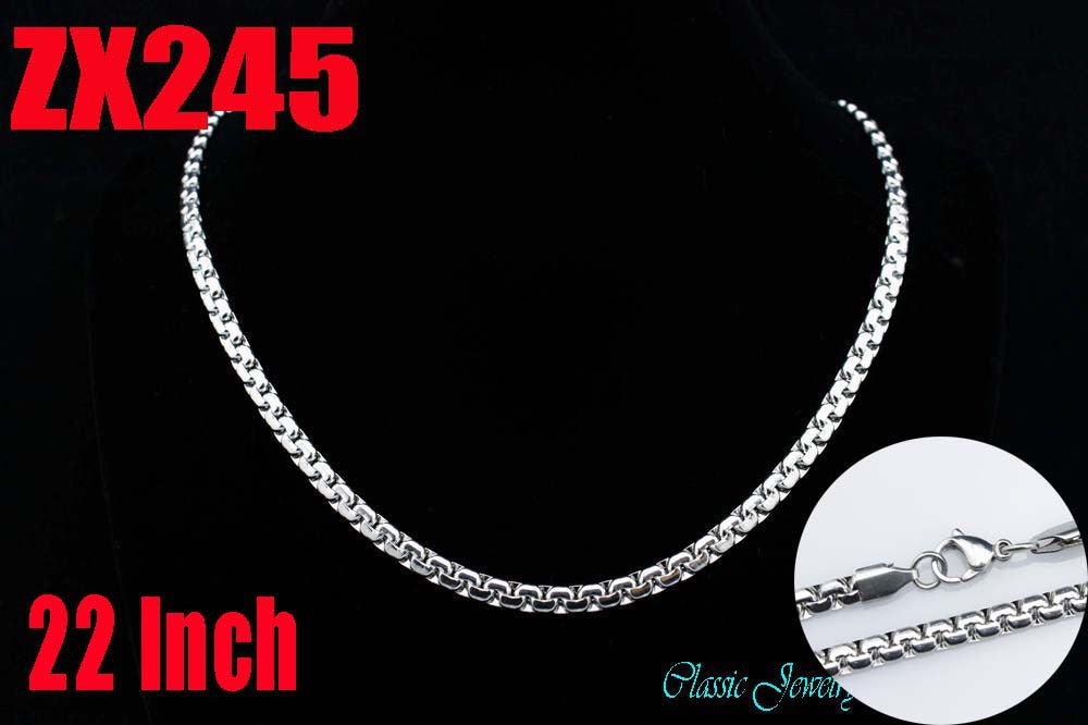 Wholesale-22Inch-316L-stainless-steel-4-5mm-flat-box-chain-Jewelry-man-male-necklace-chains-ZX245