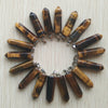 24pcs/lot 2019    Assorted Natural Stone Pendants Point Charms hexagonal pillar pendant