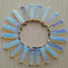 24pcs/lot 2019    Assorted Natural Stone Pendants Point Charms hexagonal pillar pendant