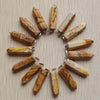 24pcs/lot 2019    Assorted Natural Stone Pendants Point Charms hexagonal pillar pendant