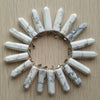 24pcs/lot 2019    Assorted Natural Stone Pendants Point Charms hexagonal pillar pendant