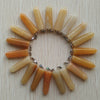 24pcs/lot 2019    Assorted Natural Stone Pendants Point Charms hexagonal pillar pendant
