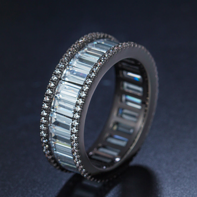 Wholesale 3COLOR Beautiful Cute Simple Jewelry blue Fire Opal cz Champagne Crystal from Austrian Ring For Women Christmas gifts