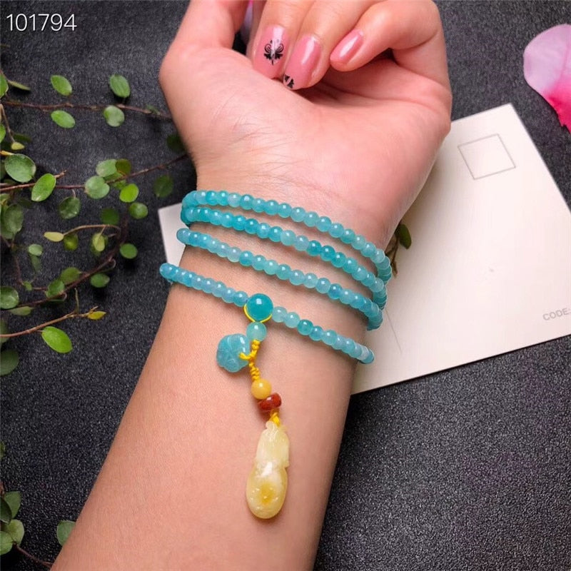 Wholesale 4mm beads Natural Amazonite Stone Bracelet Women Fashion Jewelry