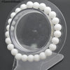 Wholesale 8mm White Porcelain Jade Stone Round Beads Elastic Line Bracelets Fashion Woman Jewelry