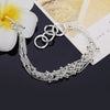 925 Stamp Silver Color Cuff Fine Real Pure Six Lucky Bracelets for Women Bracelet Party Jewelry Christmas