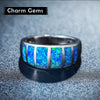 Wholesale 925 jewelry Cute Simple Jewelry blue Fire Opal Champagne Crystal from Austrian Ring For Women Christmas gifts