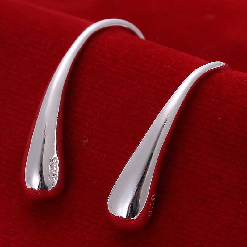 Wholesale-925-jewelry-silver-color-Fashion-Waterdrop-Earrings-Jewellery-women-earings-for-wedding-party-sport