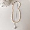 Baroque Freshwater Pearl Necklace Trendy Double Layer Twin Style Choker Chain Unique Design Flower Zircon Pendant