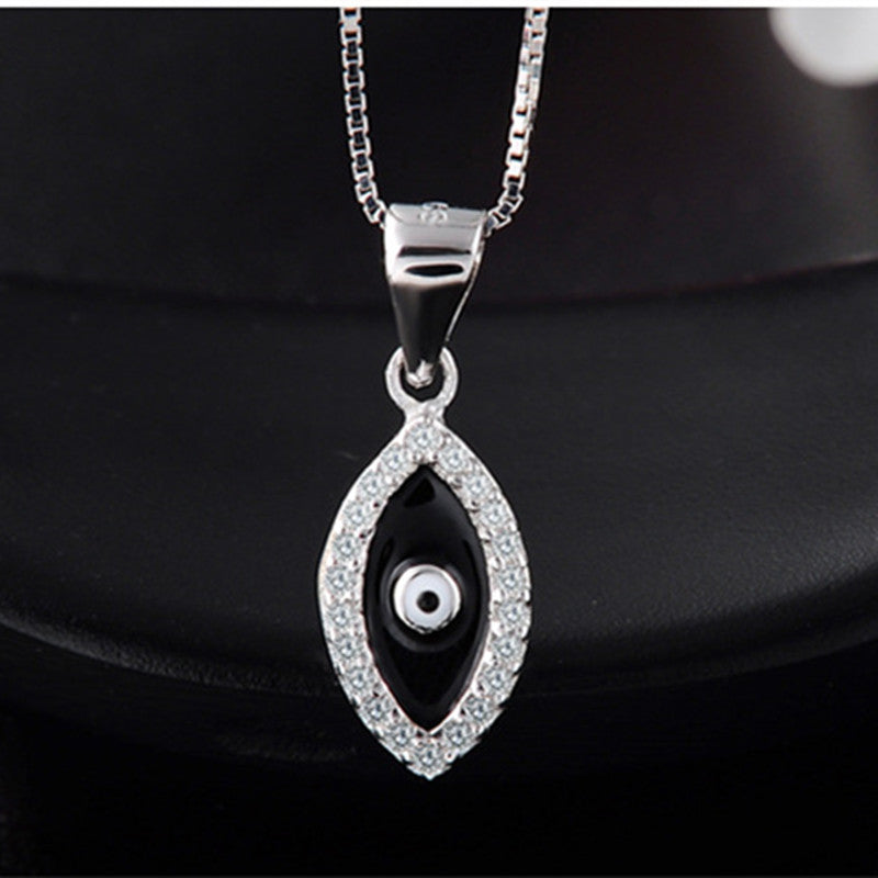 Wholesale Classic Jewelry Evil Eyes Pendant 925 Sterling Silver Chain Necklaces Women Zircon Eyes Pendant Necklaces