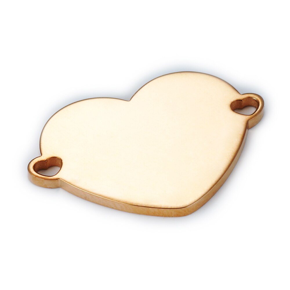 Engraved Heart Love Tag DIY Pendant Charm 10pcs/lot Stainless Steel Mirror Polished Metal Sign Custom Gift