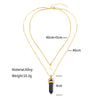 Bohemia 1 PCS Natural Stone Moon Choker Gold Color Crystal Pendant Necklace For Women Wedding Party Gift