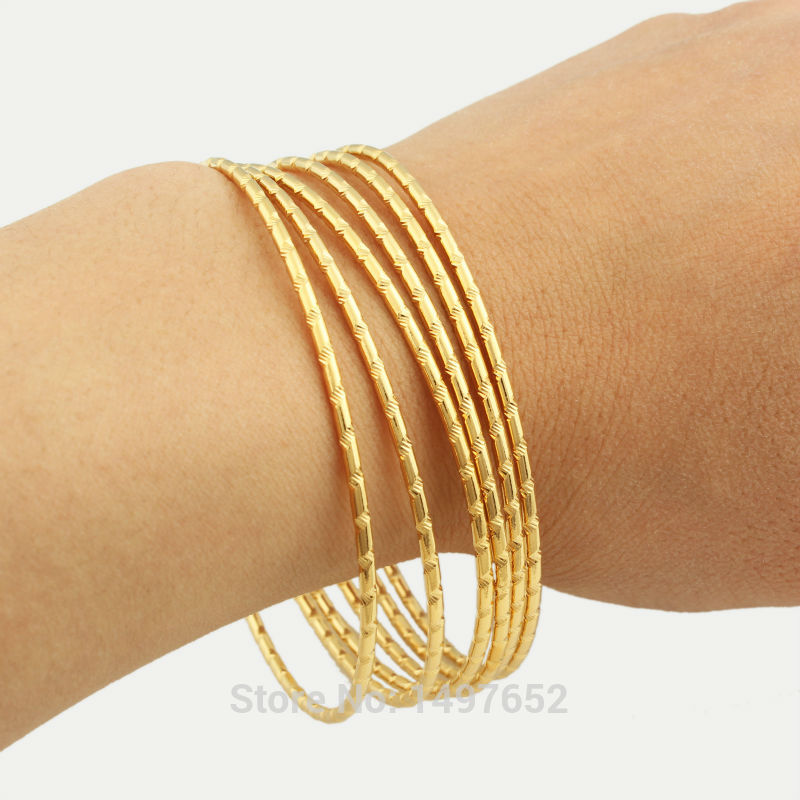 Wholesale / Gold Color Ethiopian bangle bracelet bangle African Women jewelry Gold Dubai big circle bangles