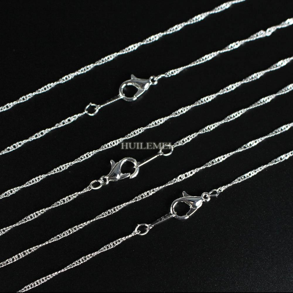 Lots 10pcs/lot 2mm Silver Plated Water Wave Chain Necklaces 16" 18" 20" 24"   Jewelry Necklace Chains