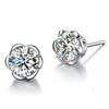 925 Stamp Silver Color Earrings Zircon Plum Stud Earring Women Wedding Fine Jewelry Engagement Gift