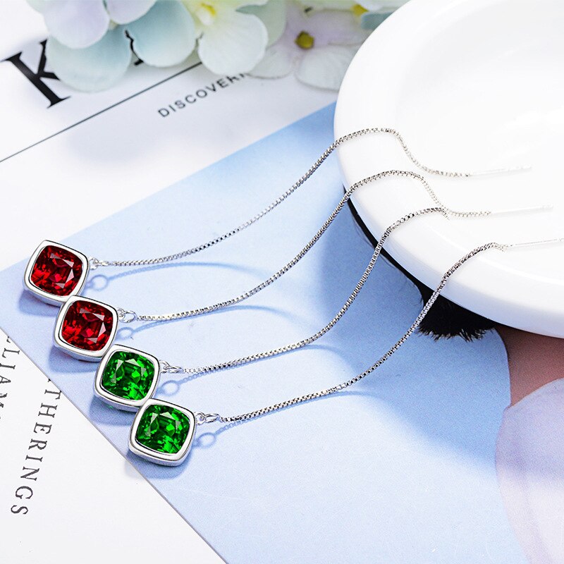 925 Stamp Silver Color Pearl Earrings Zircon Earring Women Wedding Fine Jewelry Gift Christmas