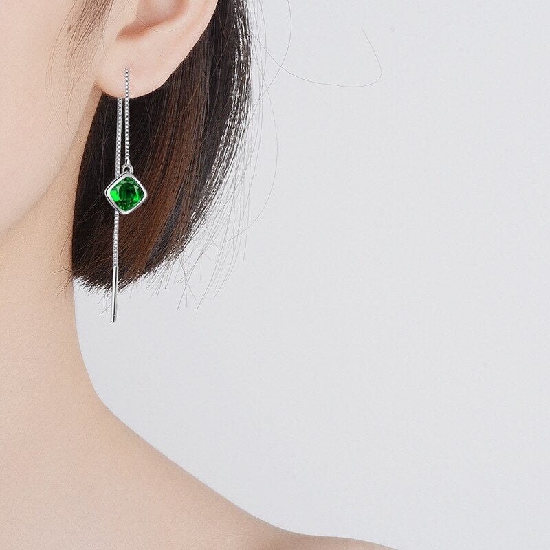 925 Stamp Silver Color Pearl Earrings Zircon Earring Women Wedding Fine Jewelry Gift Christmas