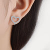 925 Stamp Silver Color Zircon Earrings Heart LOVE Studs Earring Women Wedding Fine Jewelry Engagement