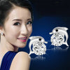 925 Stamp Silver Color Zircon Earrings Pretty Dolphin Studs Earring Women Wedding Fine Jewelry Christmas Gift
