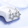 925 Stamp Silver Color Zircon Earrings Round Hollow Star Studs Earring Women Wedding Fine Jewelry Gift