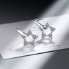 925 Stamp Silver Color Zircon Earrings Round Hollow Star Studs Earring Women Wedding Fine Jewelry Gift