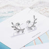 925 Stamp Silver Color Zircon Earrings Whirl Leaf Cymbiform Stud Earring Women Wedding Fine Jewelry