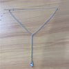 Woman Exquisite Zircon Necklace Collar Sexy Y Statement Rhinestone Long Tassel Necklace Party Jewelry