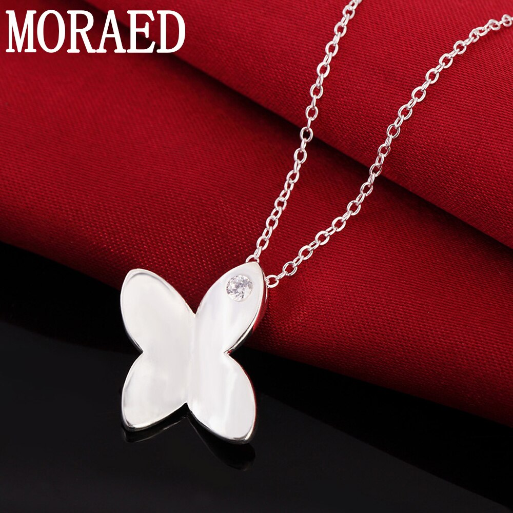 Price 925 Sterling Silver Insect Butterfly Small Pendant Necklace For Women Trendy Jewelry Party Gift
