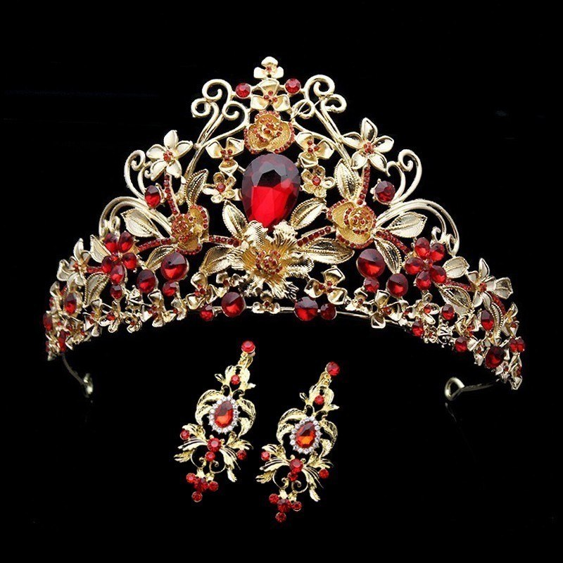 Wholesale Rose Gold Pink Vintage Baroque Queen King Hair Jewelry Pearl Crystal Tiara And Crown Headband For Women Bride Wedding