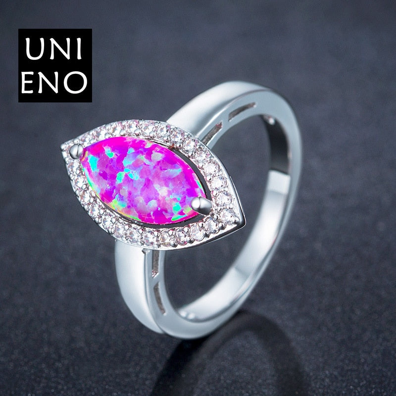 Wholesale Simple Jewelry Horse Eye Powder Opal Ring Jewelry Champagne Crystal from Austrian Ring For Women Christmas gifts