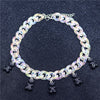 Statement Multicolor Rainbow Transparent Bear Necklace Bohemian Summer Cute Candy Color Resin Bear Collar Necklaces