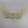 Statement Rhinestone Chain Dollar Necklace Choker for Women Multilayer Chain Choker Crystal Jewelry Party Accessories