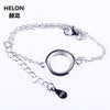 Wholesale Sterling Silver 925 Women Semi Mount Bracelet Chain Link for 11x11mm Round Cabochon Gemstone Setting Fine Jewelry