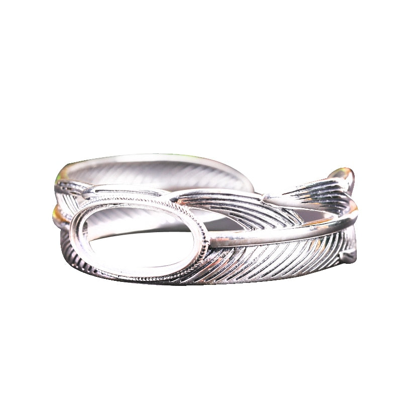 Wholesale Thai Silver 925 Sterling Silver Bracelet Semi mount Bracelet for Women 13x27mm Oval Cabochon Amber Garnet Setting