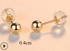 Wholesale Trendy 18K Gold AU750 Earrings Bijoux Fashion 3mm 4mm 5mm Small Bead Stud Earrings For Women Fine Jewelry brincos