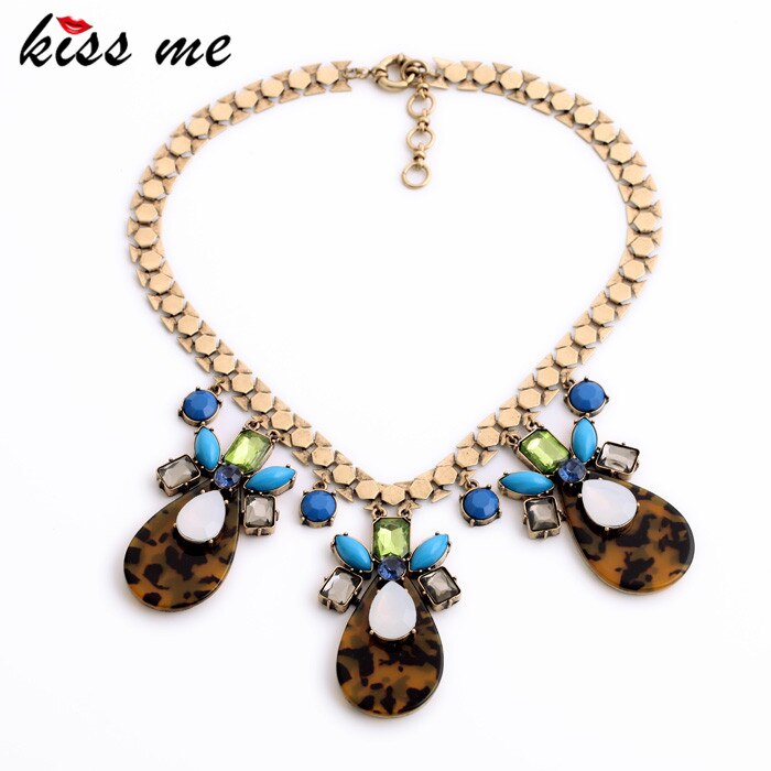 Vintage Jewelry 2016 Leopard Resin Stone Pendants Choker Necklace Maxi  Store