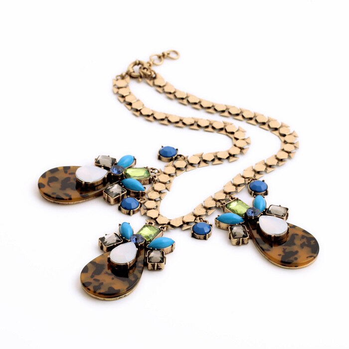 Vintage Jewelry 2016 Leopard Resin Stone Pendants Choker Necklace Maxi  Store