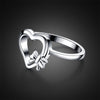 Wholesale fashion sterling silver jewelry. Solid 925 Silver Lovely Heart Bowknot Ring for Girls. Charming woman silver ring