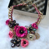 kpop accessories big flower statement short necklace for women/collier femme/collares de moda 2021