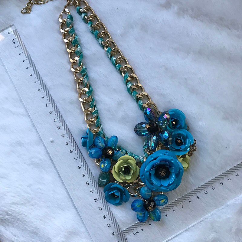 kpop accessories big flower statement short necklace for women/collier femme/collares de moda 2021
