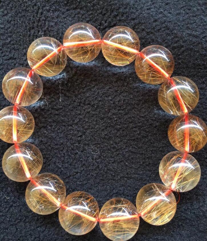 Wholesale prices 100% Natural 16-21mm Natural Hair Crystal Beads Bracelet