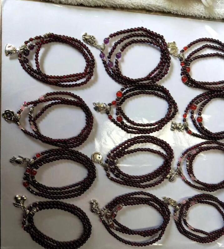 Wholesale prices 100% Natural Garnet Crystal Beads Bracelet