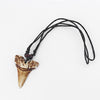 s 6Pcs Faux Yak Bone Brown Shark Tooth Teeth Pendant Necklace Adjustable Surfer Jewellery