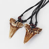 s 6Pcs Faux Yak Bone Brown Shark Tooth Teeth Pendant Necklace Adjustable Surfer Jewellery