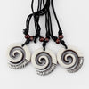 s 6pcs Resin Tribal Black/White/Brown/Rasta Keltic Spiral Swirl Charms Pendants Necklace Adjustable